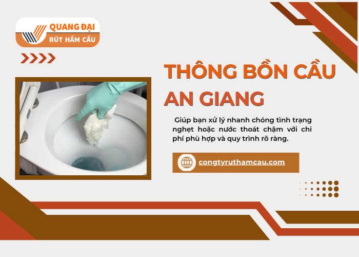 Công ty Quang Đại cung cấp dịch thông bồn cầu trọn gói tại An Giang