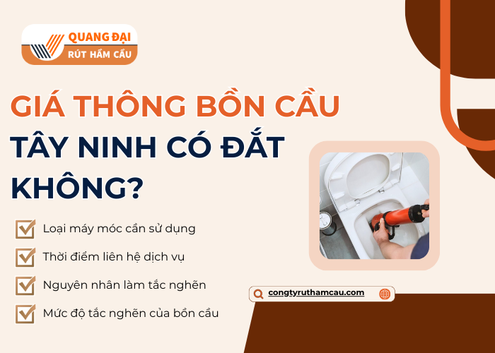 Có những yếu tố nào ảnh hưởng đến chi phí của dịch vụ thông bồn cầu Tây Ninh?